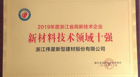 710公海官网新材荣获“浙江省高新技术企业创新能力百强称号”